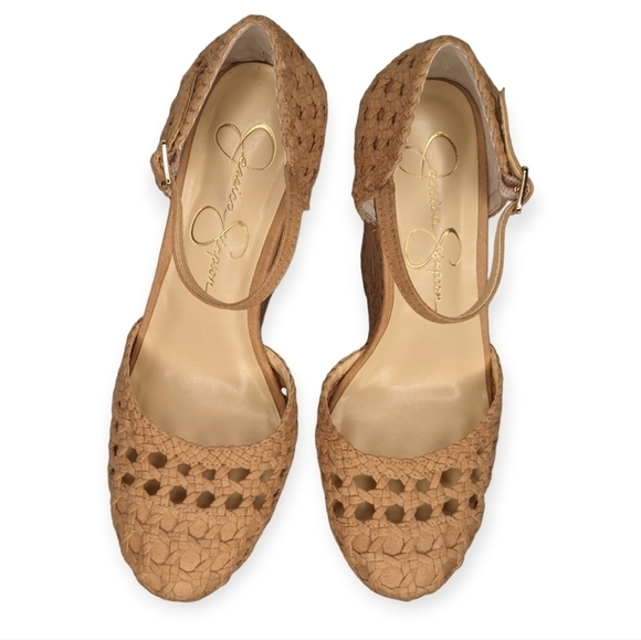 Jessica Simpson Marshela Ankle-Strap Platform Wedge Sandals Beige Size 5.5M/6M - Picture 9 of 12